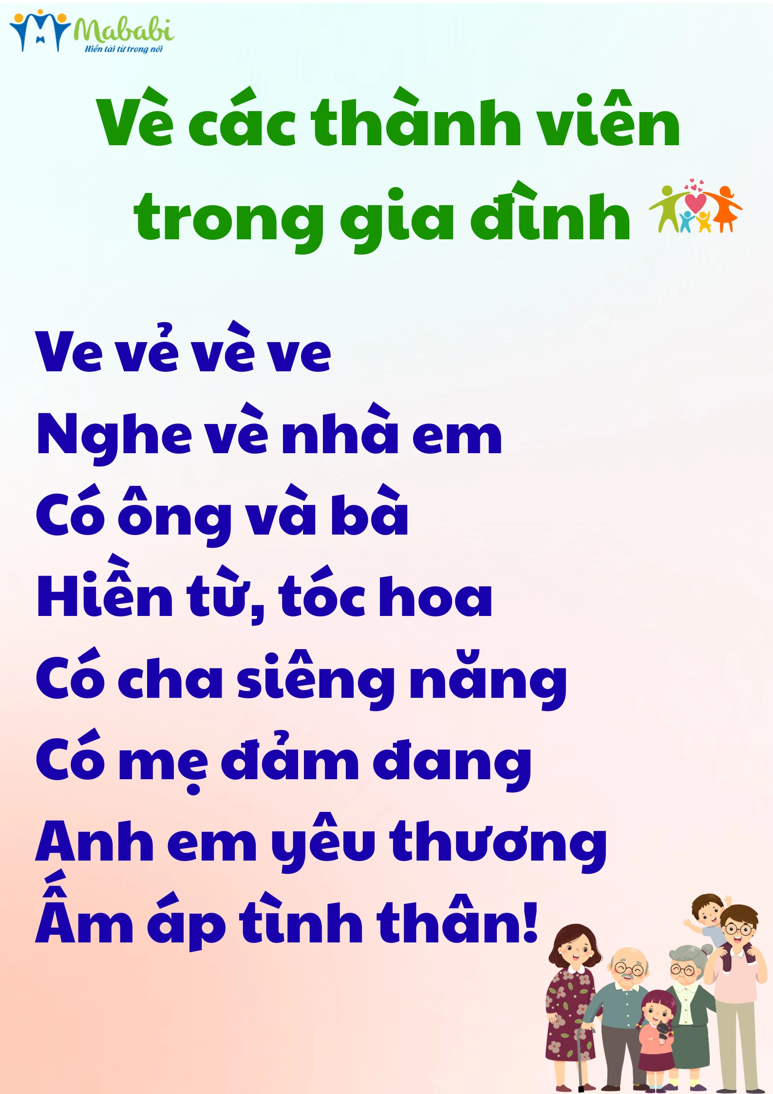  Vè các thành viên trong gia đình