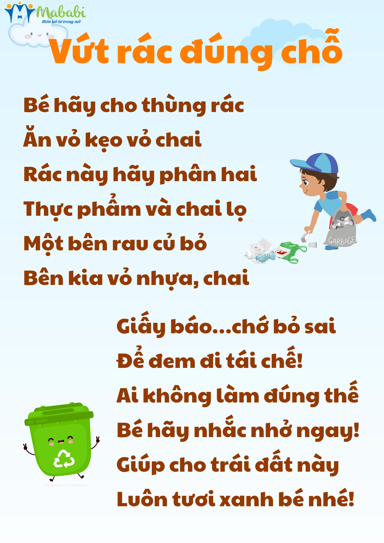 Vứt rác đúng chỗ
