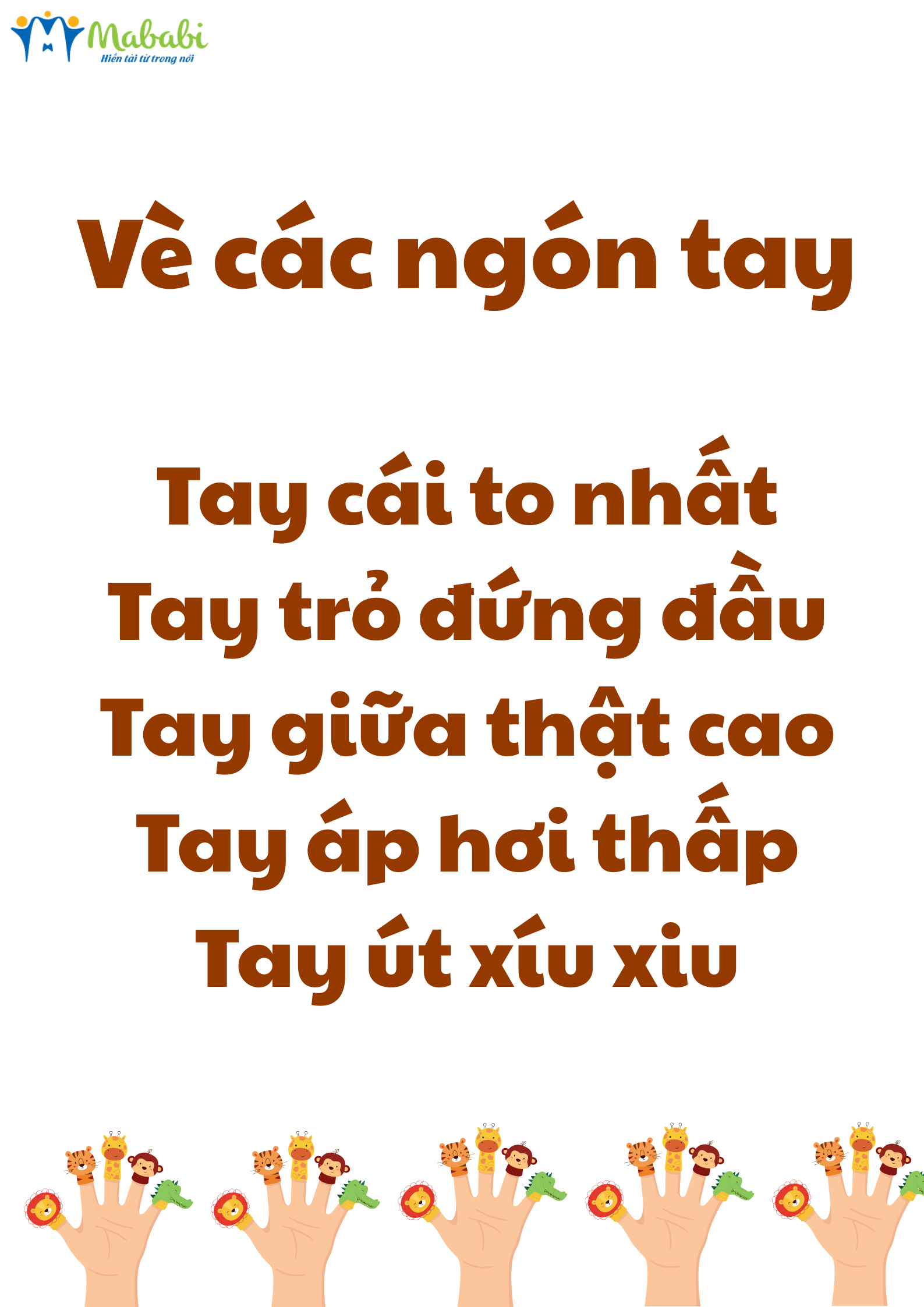 vè các ngón tay